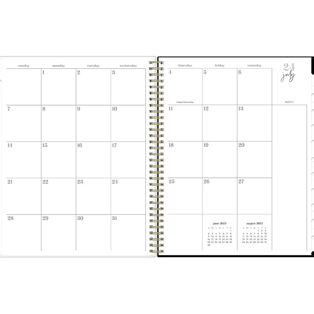 Blue Sky Academic Planners<2024-2025 Belinda Selene Lucy 8.5" x 11" Academic Weekly & Monthly Planner, Black/Pink (144970)
