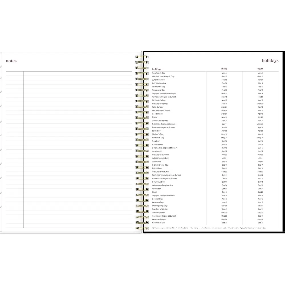 Blue Sky Academic Planners<2024-2025 Belinda Selene Lucy 8.5" x 11" Academic Weekly & Monthly Planner, Black/Pink (144970)