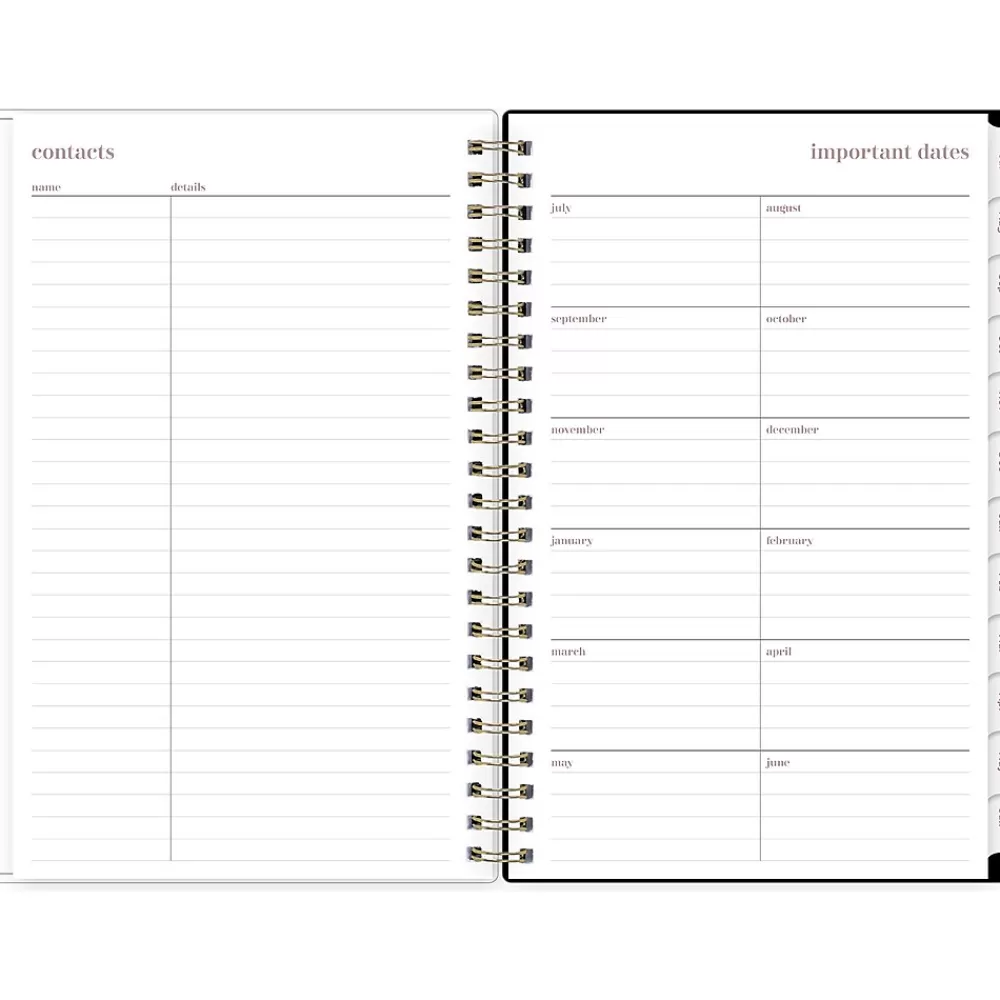 Blue Sky Academic Planners<2024-2025 Belinda Selene Nyla 5" x 8" Academic Weekly & Monthly Planner, White/Black (149822)