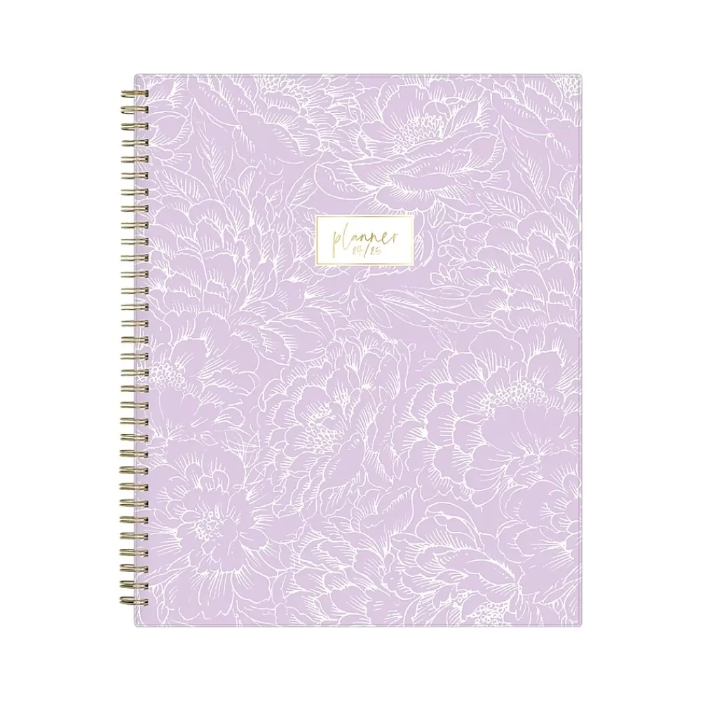 Blue Sky Academic Planners<2024-2025 Belinda Selene Sienna Lilac 8.5" x 11" Academic Weekly & Monthly Planner, Plastic Cover, Purple/White