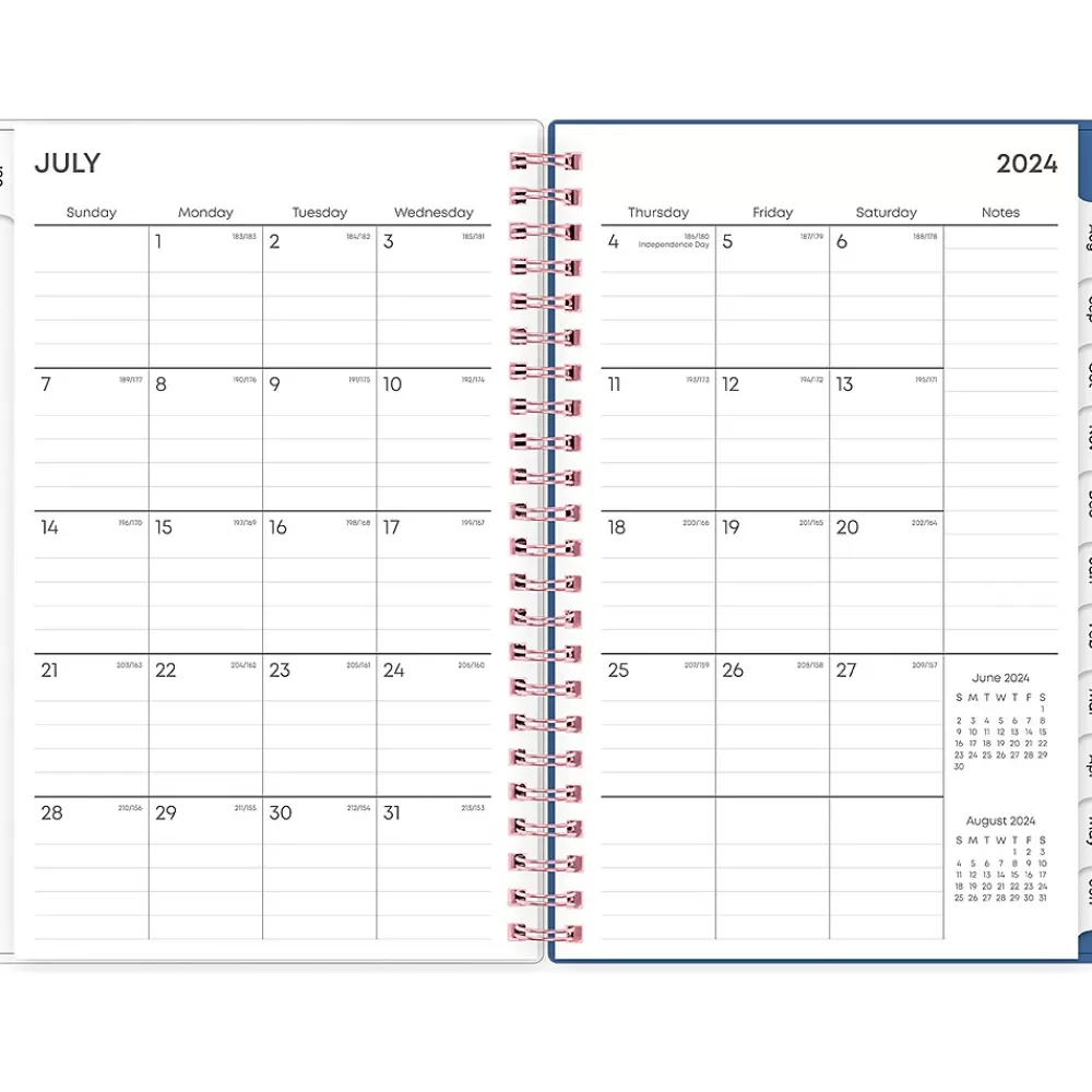 Blue Sky Academic Planners<2024-2025 Brandice 5" x 8" Academic Weekly & Monthly Planner, Plastic Cover, Multicolor (146853)