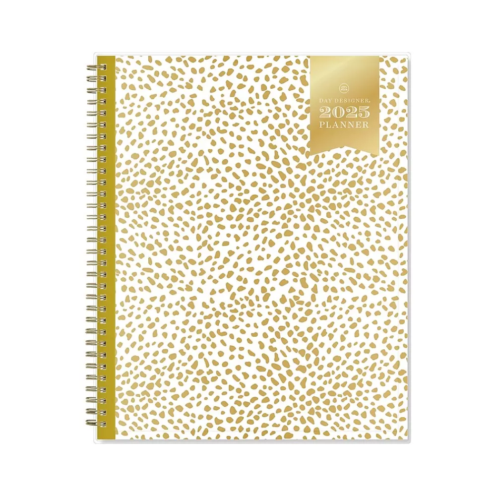 Blue Sky 2025 Planners<2025 Day Designer Gold Spotty 8.5" x 11" Weekly Planner, Plastic Cover, Gold/White (148132)