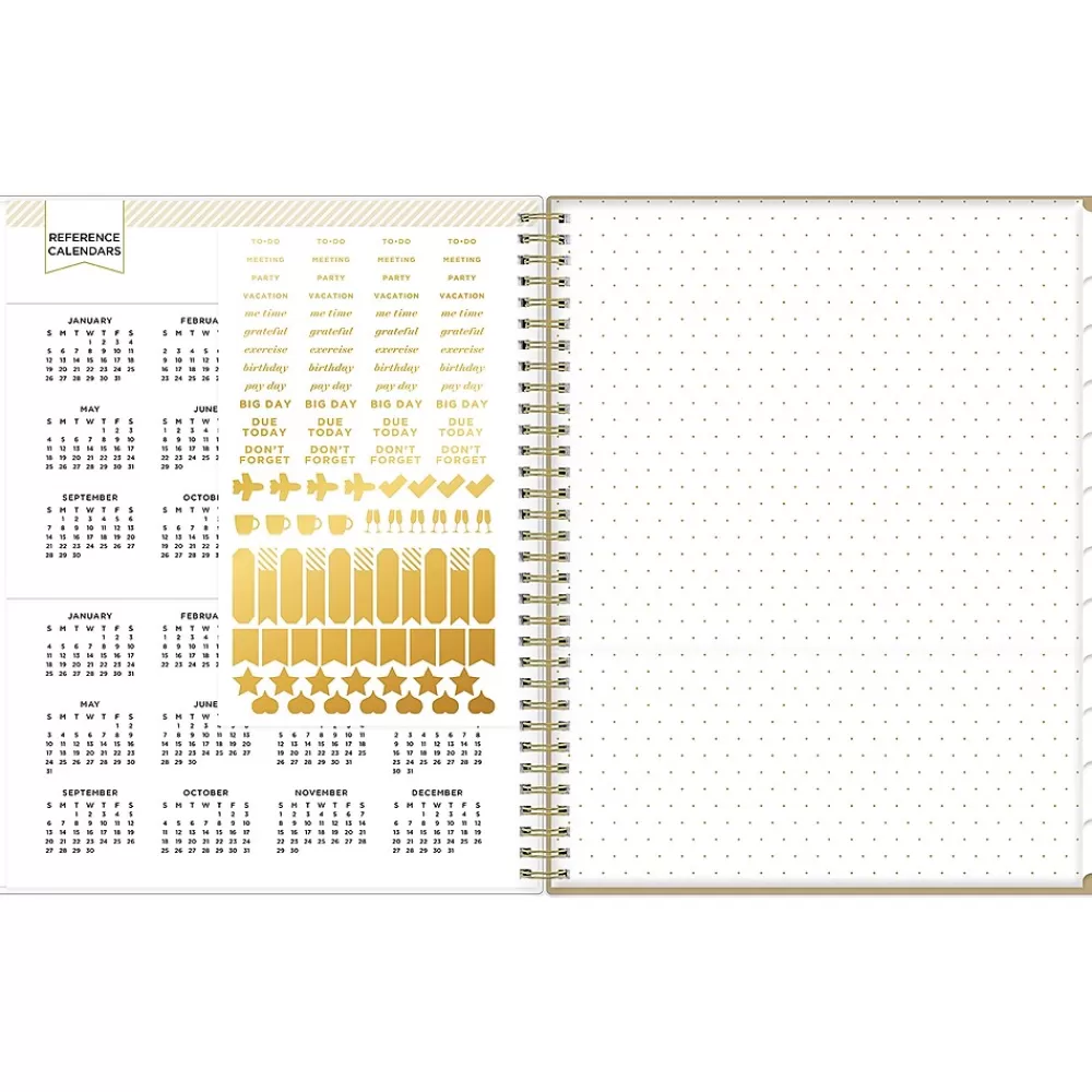 Blue Sky 2025 Planners<2025 Day Designer Gold Spotty 8.5" x 11" Weekly Planner, Plastic Cover, Gold/White (148132)