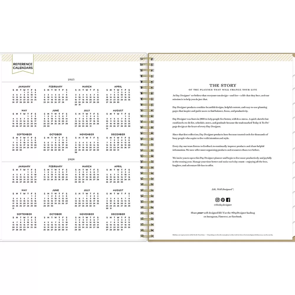 Blue Sky 2025 Planners<2025 Day Designer Gold Spotty 8.5" x 11" Weekly Planner, Plastic Cover, Gold/White (148132)