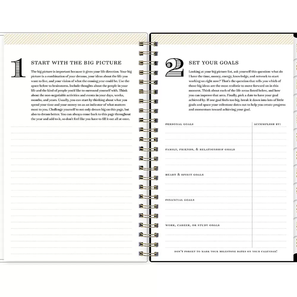 Blue Sky 2025 Planners<2025 Day Designer Swiss Dot 5" x 8" Weekly & Monthly Planner, Plastic Cover, Black/Gold (148135)