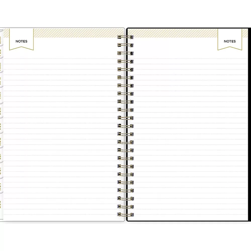 Blue Sky 2025 Planners<2025 Day Designer Swiss Dot 5" x 8" Weekly & Monthly Planner, Plastic Cover, Black/Gold (148135)