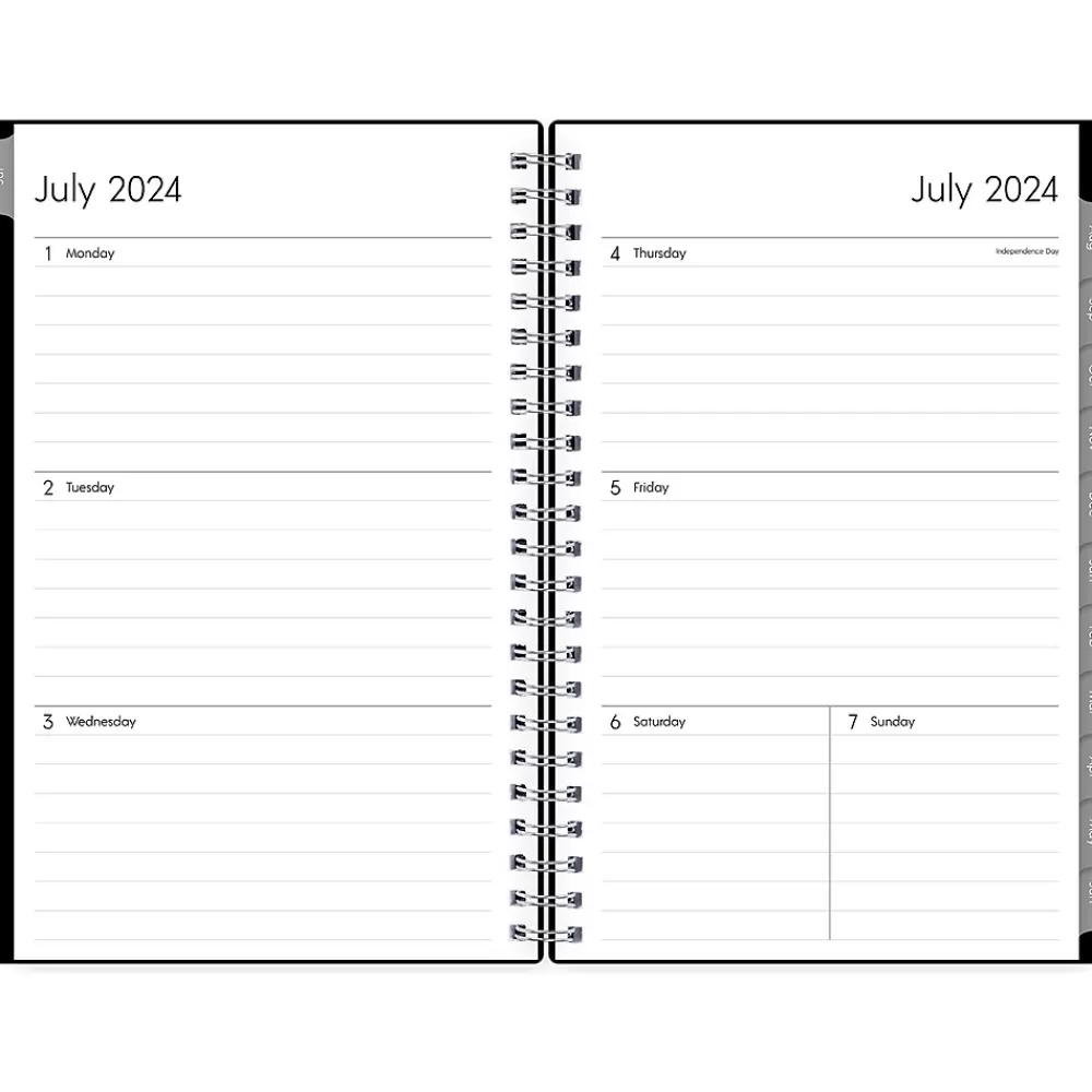 Blue Sky Academic Planners<2024-2025 Enterprise 5" x 8" Academic Weekly & Monthly Planner, Plastic Cover, Black (130611-A25)