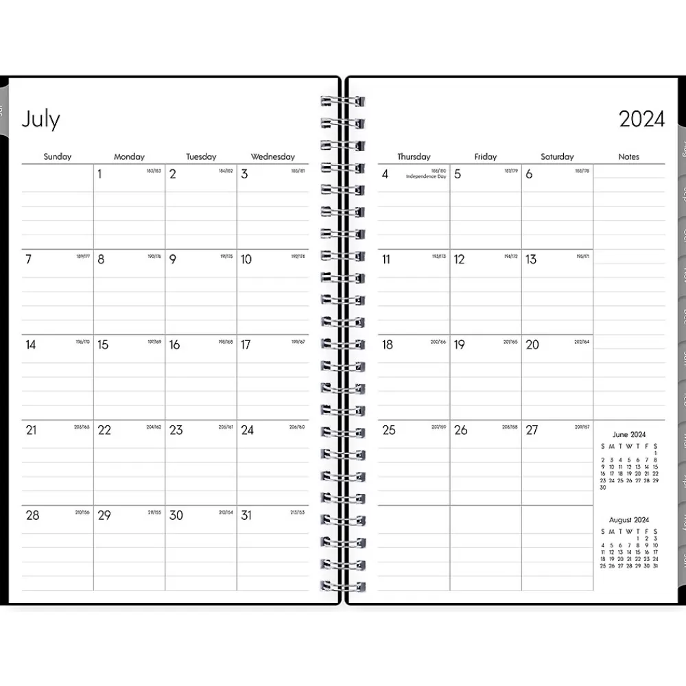 Blue Sky Academic Planners<2024-2025 Enterprise 5" x 8" Academic Weekly & Monthly Planner, Plastic Cover, Black (130611-A25)