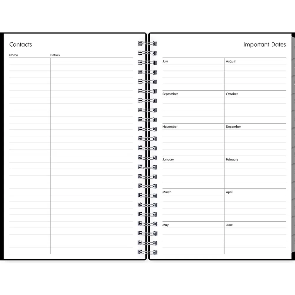 Blue Sky Academic Planners<2024-2025 Enterprise 5" x 8" Academic Weekly & Monthly Planner, Plastic Cover, Black (130611-A25)