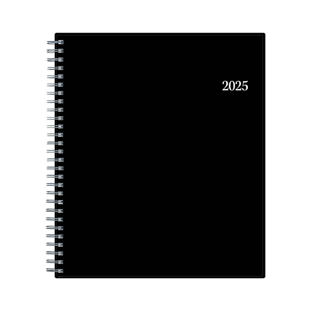 Blue Sky 2025 Planners<2025 Enterprise 8" x 10" Monthly Planner, Plastic Cover, Black (131794-25)