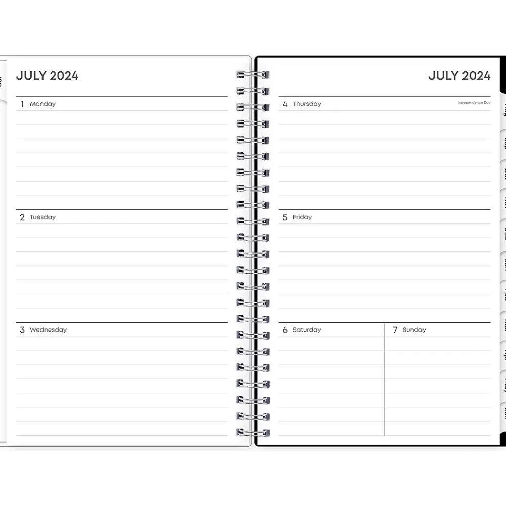 Blue Sky Academic Planners<2024-2025 Fabiana 5" x 8" Academic Weekly & Monthly Planner, Black/White (149813)