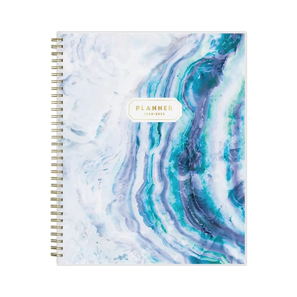 Blue Sky Academic Planners<2024-2025 Gemma 8.5" x 11" Academic Weekly & Monthly Planner, Plastic Cover, Blue/White (118177-A25)