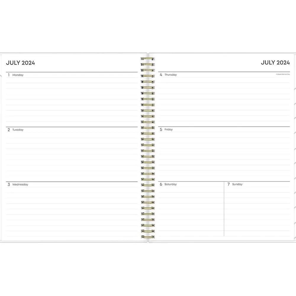 Blue Sky Academic Planners<2024-2025 Gemma 8.5" x 11" Academic Weekly & Monthly Planner, Plastic Cover, Blue/White (118177-A25)