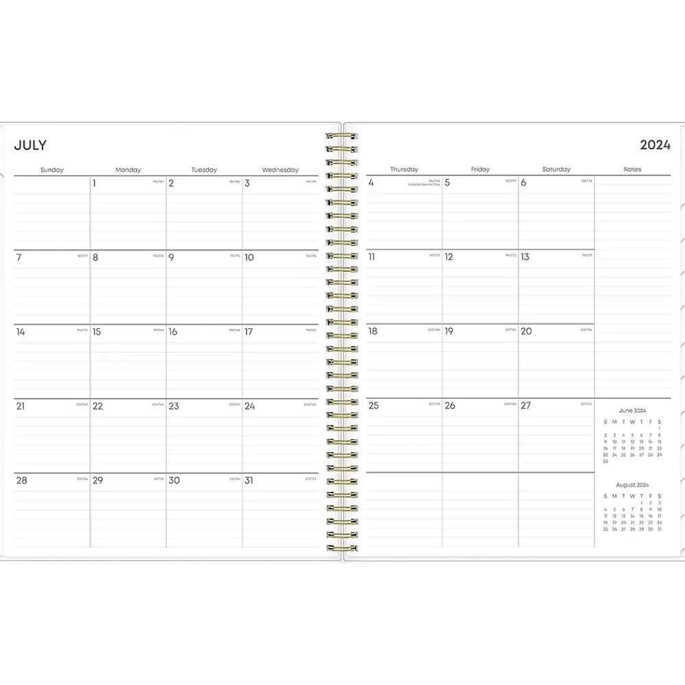 Blue Sky Academic Planners<2024-2025 Gemma 8.5" x 11" Academic Weekly & Monthly Planner, Plastic Cover, Blue/White (118177-A25)