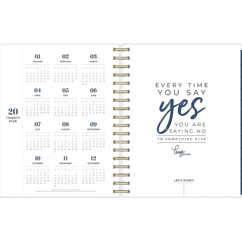 Blue Sky 2025 Planners<2025 inkWELL Press Ombre Sky 7" x 9" Daily & Monthly Planner, Plastic Cover, Blue/Pink (152188)