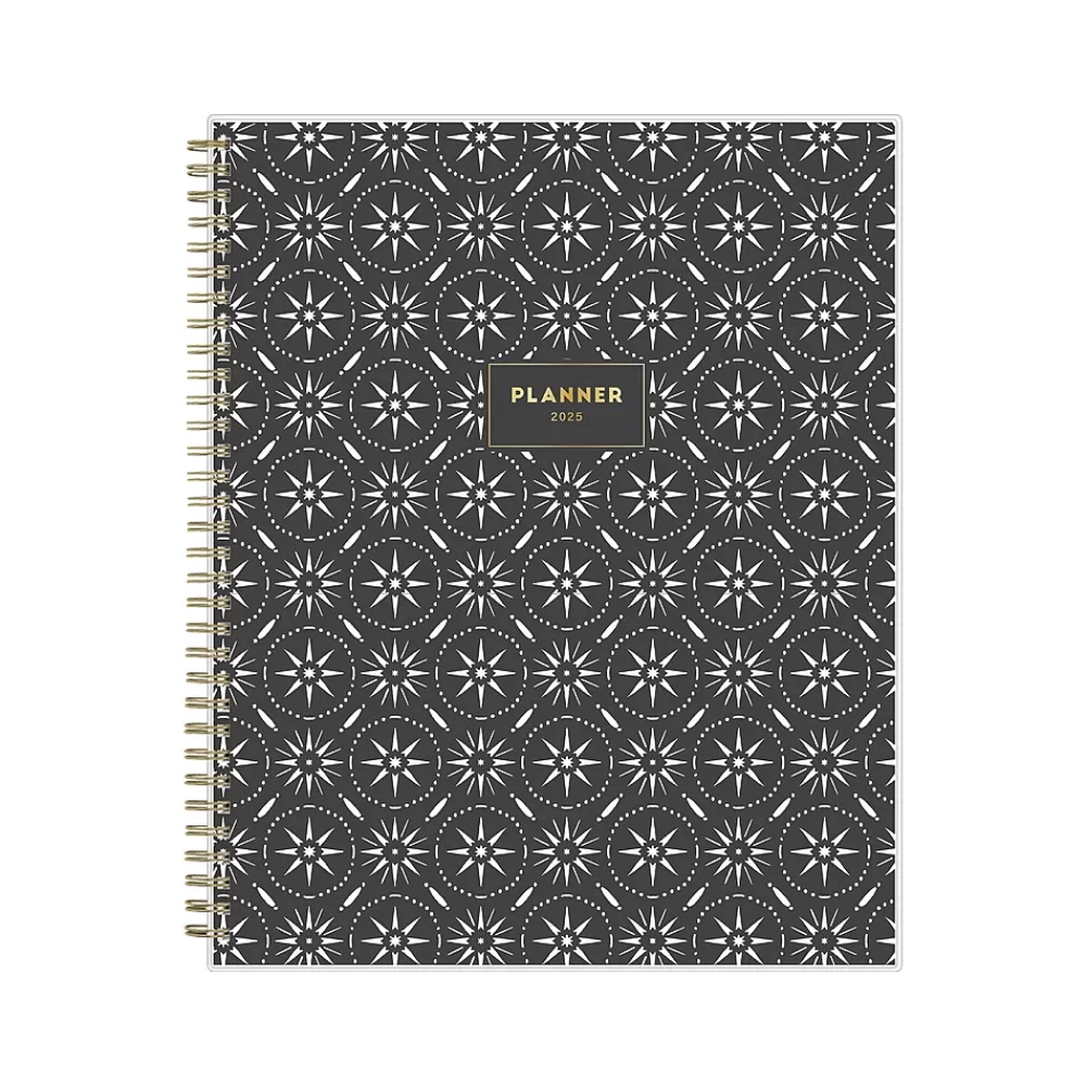 Blue Sky 2025 Planners<2025 Makeera 8.5" x 11" Weekly & Monthly Planner, Plastic Cover, Dark Gray/White (150784)