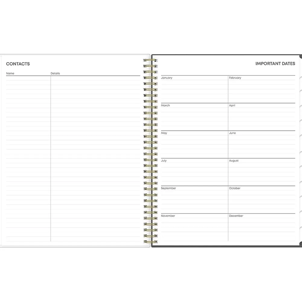 Blue Sky 2025 Planners<2025 Makeera 8.5" x 11" Weekly & Monthly Planner, Plastic Cover, Dark Gray/White (150784)