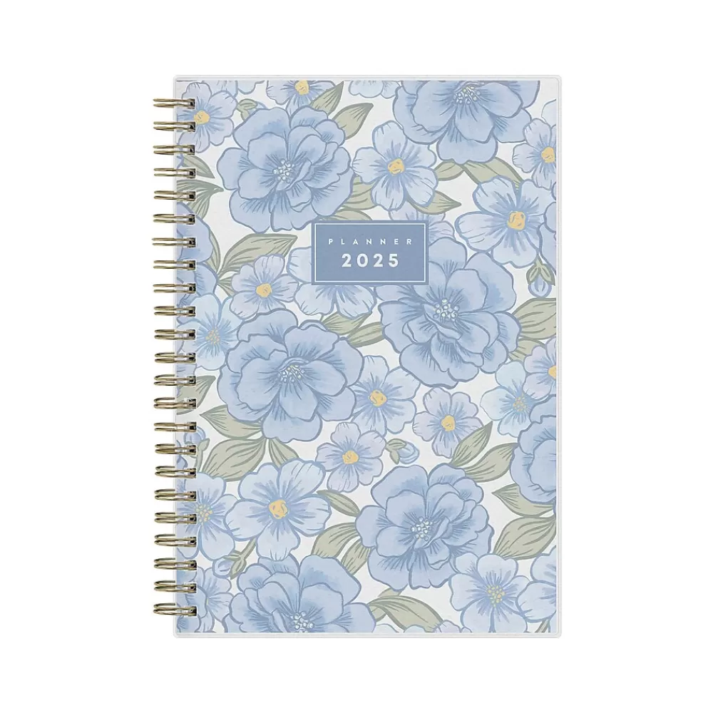Blue Sky 2025 Planners<2025 Nalakina 5" x 8" Weekly & Monthly Planner, Plastic Cover, Blue (152240)