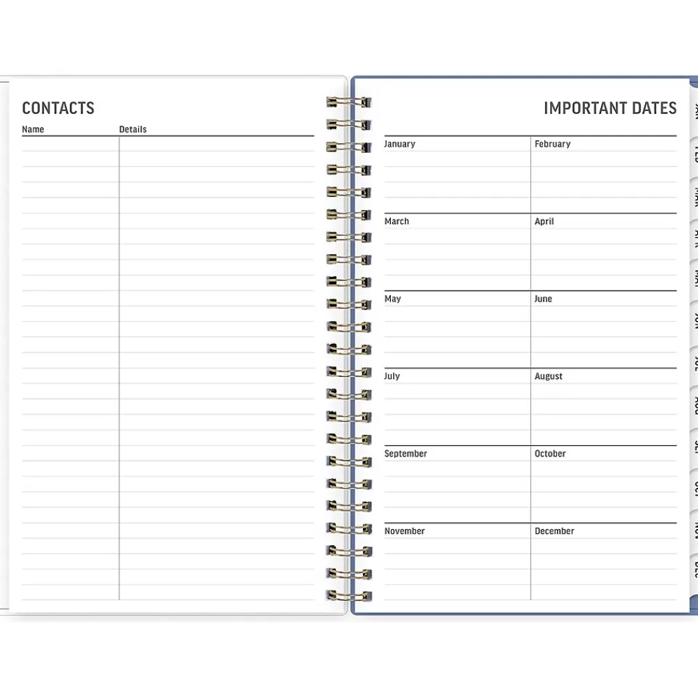 Blue Sky 2025 Planners<2025 Nalakina 5" x 8" Weekly & Monthly Planner, Plastic Cover, Blue (152240)