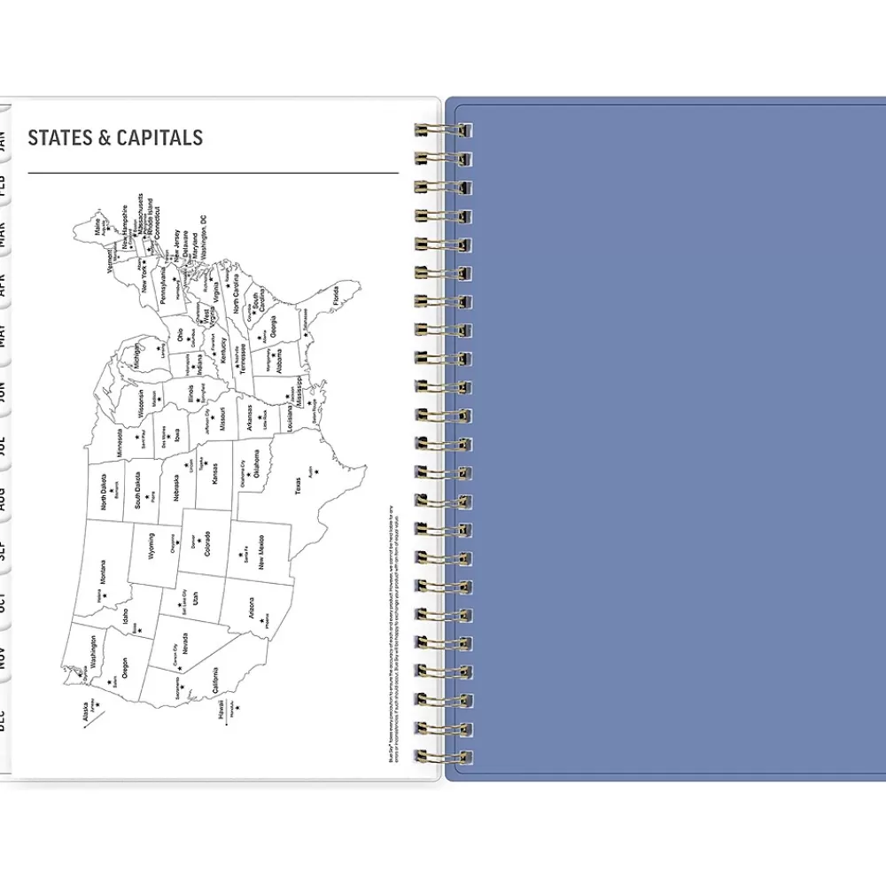 Blue Sky 2025 Planners<2025 Nalakina 5" x 8" Weekly & Monthly Planner, Plastic Cover, Blue (152240)