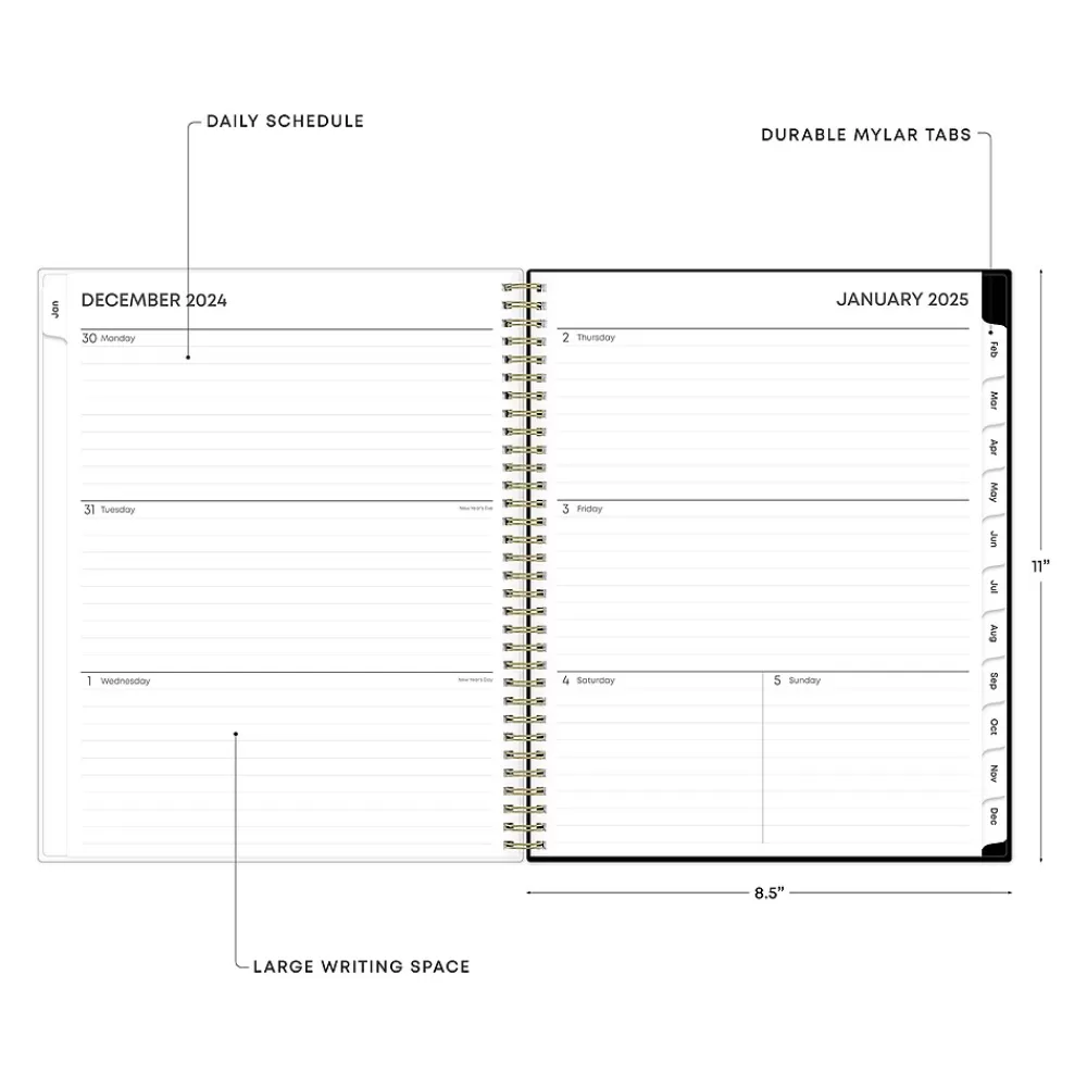 Blue Sky 2025 Planners<2025 Nevaeh 8.5" x 11" Weekly & Monthly Planner, Plastic Cover, Multicolor (143945-25)