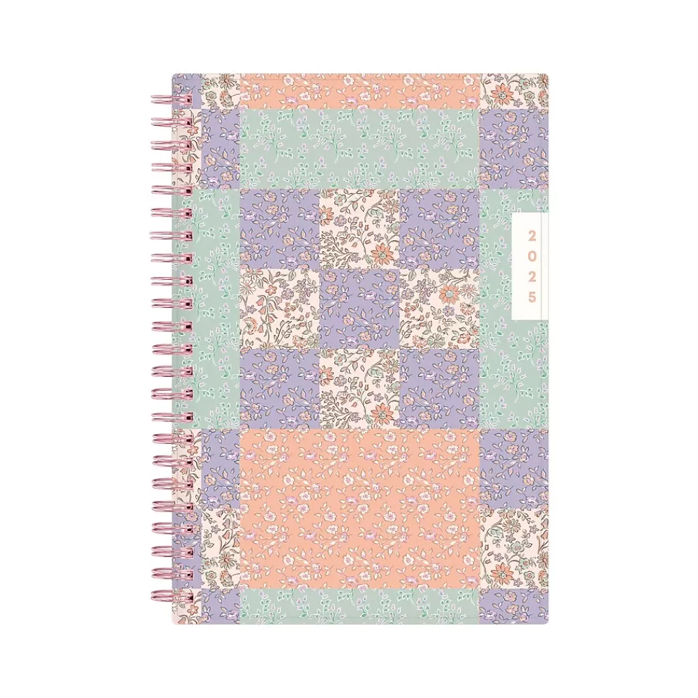 Blue Sky 2025 Planners<2025 Quilted Garden 5" x 8" Weekly & Monthly Planner, Plastic Cover, Multicolor (152480)