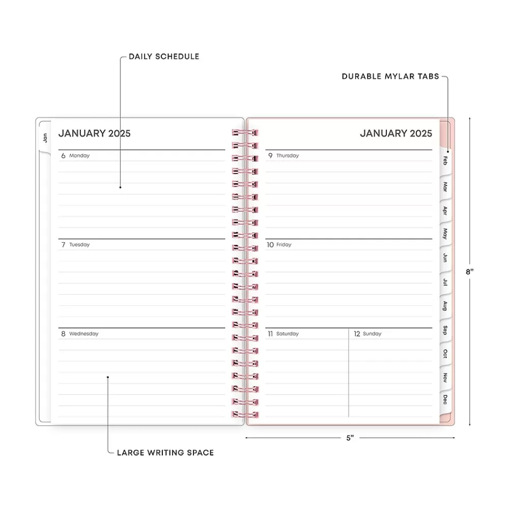 Blue Sky 2025 Planners<2025 Quilted Garden 5" x 8" Weekly & Monthly Planner, Plastic Cover, Multicolor (152480)