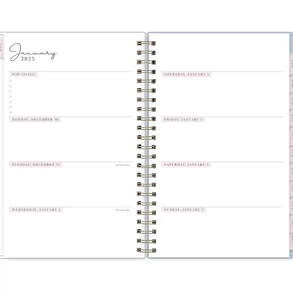 Blue Sky 2025 Planners<2025 Rachel Parcell Parcella 5" x 8" Weekly & Monthly Planner, Plastic Cover, Blue/White (151202)