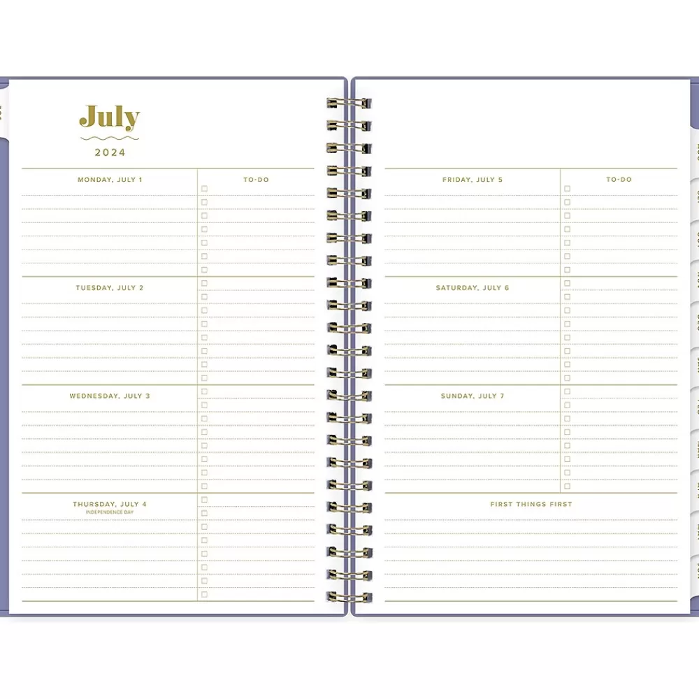 Blue Sky Academic Planners<2024-2025 The House That Lars Built Mystic Violet 5" x 8" Academic Weekly & Monthly Planner, Plastic Cover