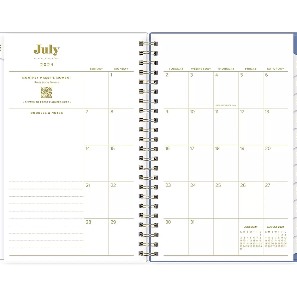 Blue Sky Academic Planners<2024-2025 The House That Lars Built Penny's Floral Quilt 5" x 8" Academic Weekly & Monthly Planner, Plastic Cover