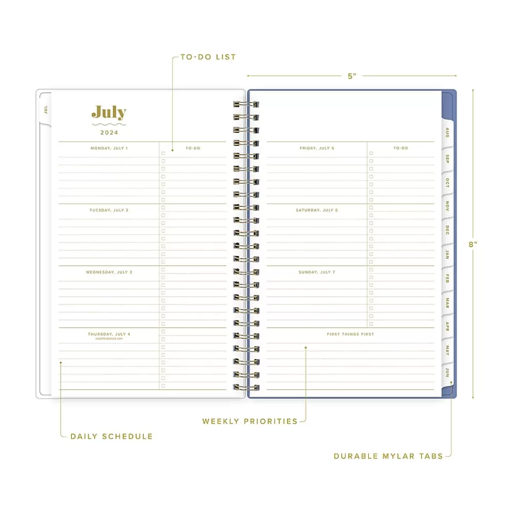 Blue Sky Academic Planners<2024-2025 The House That Lars Built Penny's Floral Quilt 5" x 8" Academic Weekly & Monthly Planner, Plastic Cover