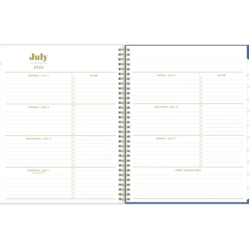 Blue Sky Academic Planners<2024-2025 The House That Lars Built Yellow Floral 8.5" x 11" Academic Weekly & Monthly Planner, Plastic Cover