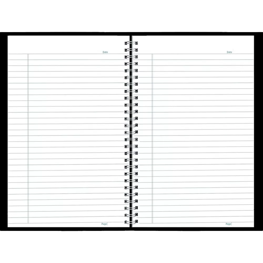 Blueline Notebooks<DuraFlex 1-Subject Professional Notebooks, 6" x 9.375", College Ruled, 80 Sheets, Black (B40.81)