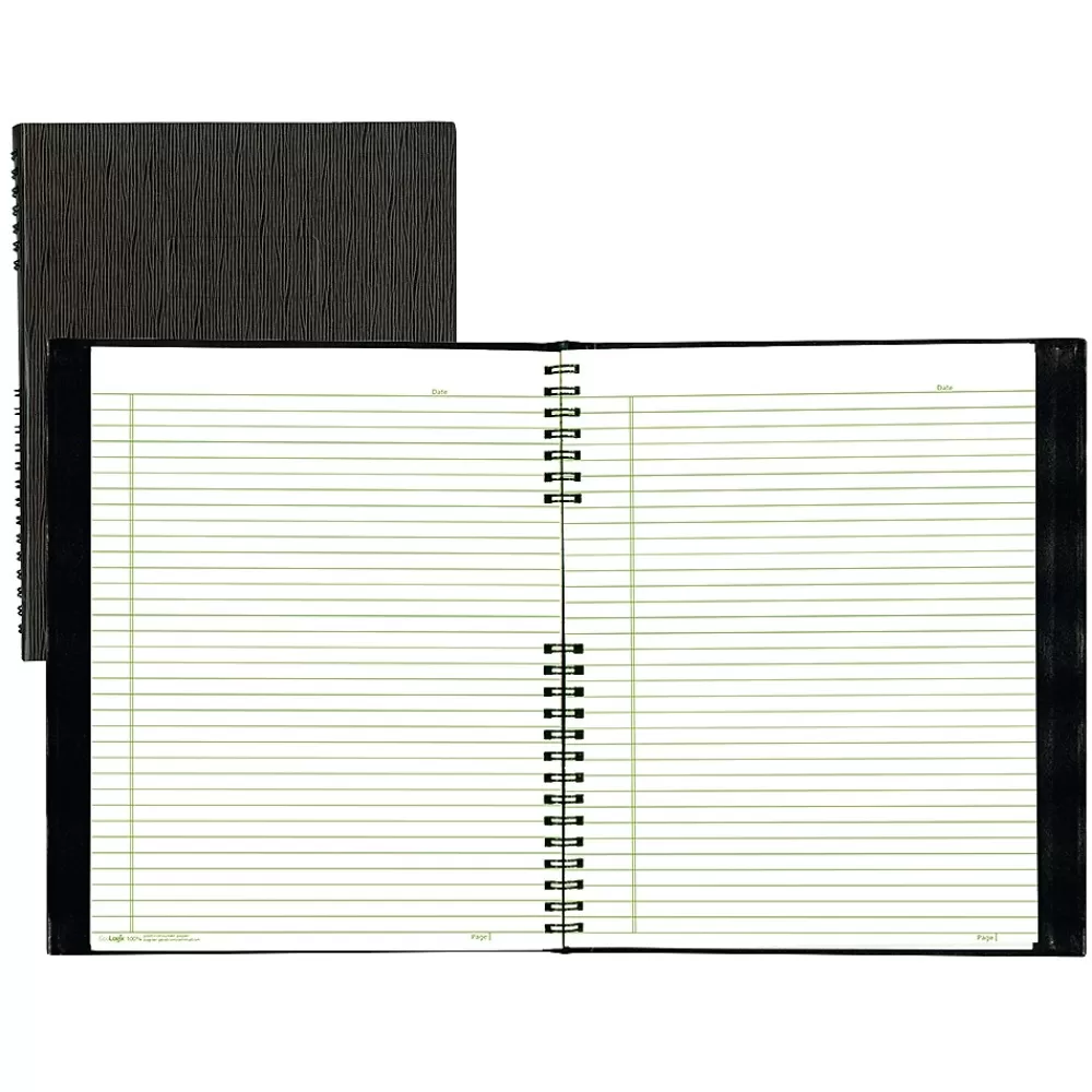 Blueline Notebooks<EcoLogix NotePro 1-Subject Professional Notebooks, 8.5" x 11", College Ruled, 100 Sheets, Black (REDA10200EBLK)