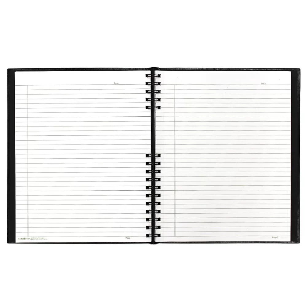 Blueline Notebooks<EcoLogix NotePro 1-Subject Professional Notebooks, 8.5" x 11", College Ruled, 100 Sheets, Black (REDA10200EBLK)