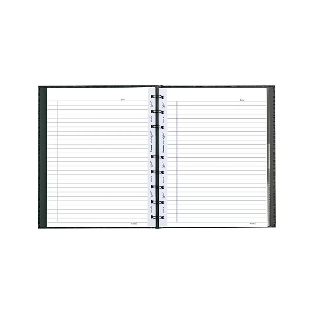 Blueline Notebooks<MiracleBind Professional Notebooks, 7.25" x 9.25", College Ruled, 75 Sheets, Black (AF9150.81)