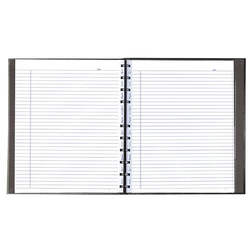 Blueline Notebooks<MiracleBind 1-Subject Professional Notebooks, 11" x 9.0625", College Ruled, 75 Sheets, Black (AF11150.81)