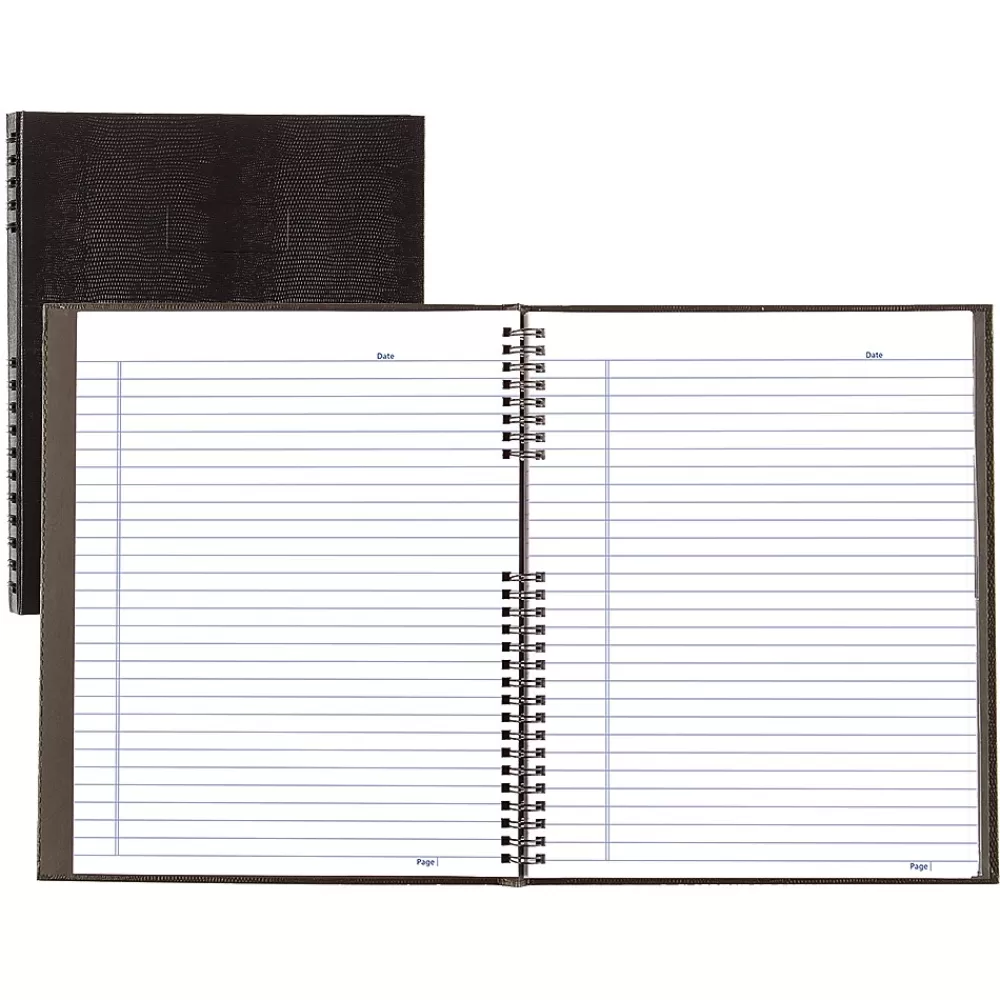 Blueline Notebooks<NotePro 1-Subject Professional Notebooks, 8" x 11", Wide Ruled, 75 Sheets, Black (REDA10150BLK)