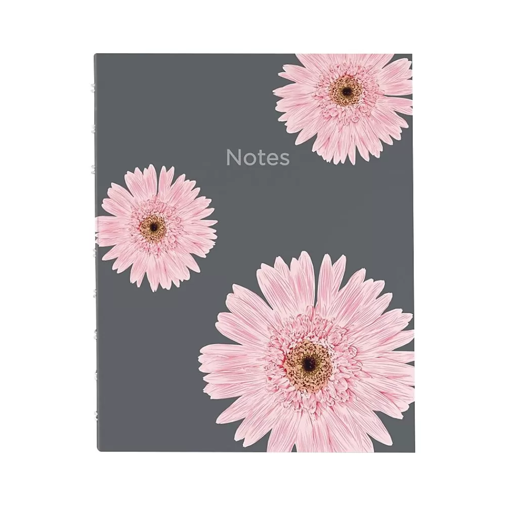 Blueline Subject Notebooks<Pink Daisy NotePro Professional Notebooks, 7.25" x 9.25", College Ruled, 75 Sheets, Gray/Silver (A6016.01)