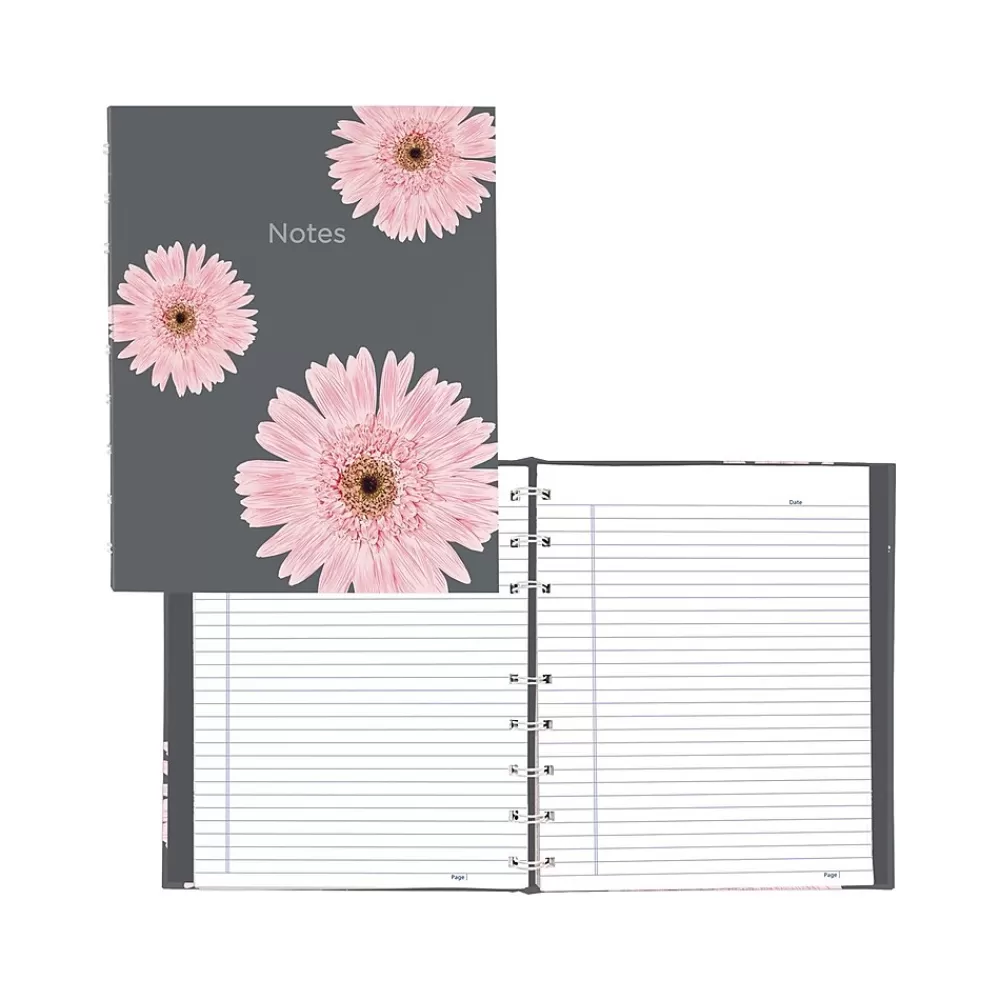 Blueline Subject Notebooks<Pink Daisy NotePro Professional Notebooks, 7.25" x 9.25", College Ruled, 75 Sheets, Gray/Silver (A6016.01)