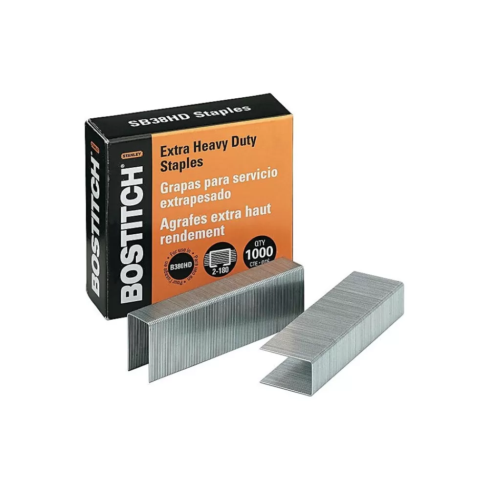 Bostitch Staples<1" Length High Capacity Staples, Full Strip, 1000/Box (SB38HD-1M)