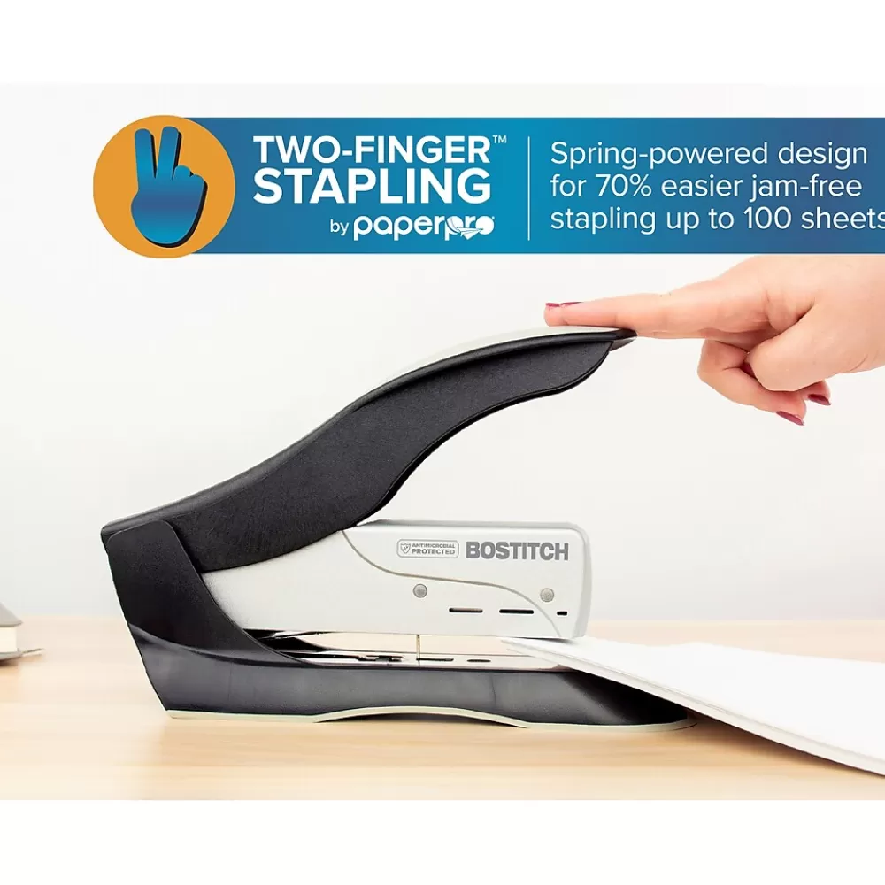 Bostitch Staplers<Black Heavy Duty Desktop Stapler, 100-Sheet Capacity, Staples Included, Black (AMAX1300)