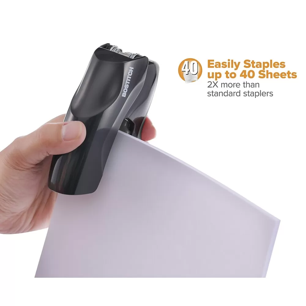 Bostitch Staplers<Desktop Stapler, 40-Sheet Capacity, Staples Included, Black (B175-BLK)
