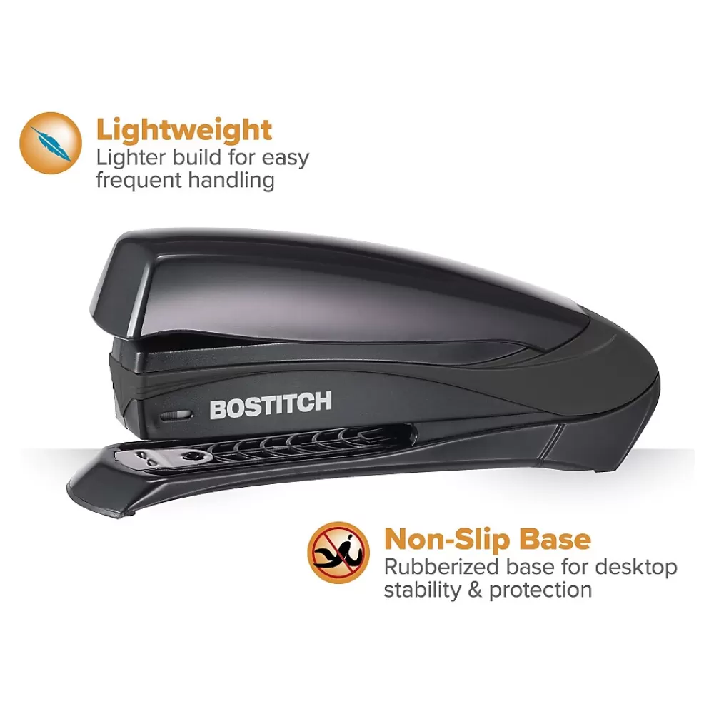 Bostitch Staplers<Inspire Desktop Stapler, 20-Sheet Capacity, Staples Included, Black (1429-BLK)