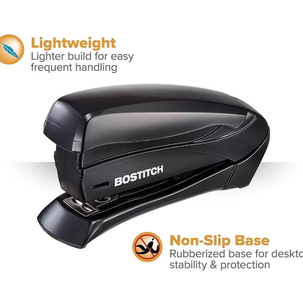Bostitch Staplers<Inspire Handheld Stapler, 15-Sheet Capacity, Staples Included, Black (1491-BLK)