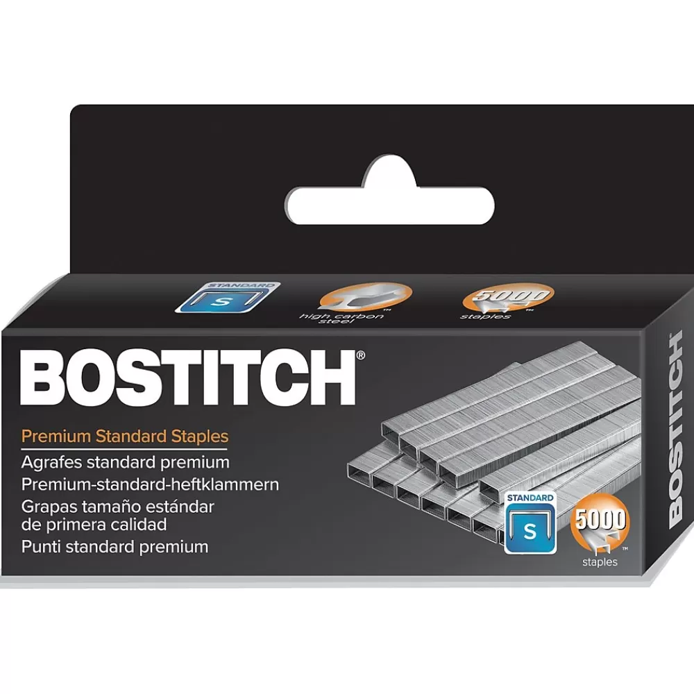 Bostitch Staples<Premium Standard Staples, 0.25" Leg Length, 5000 Staples/Box (1901)