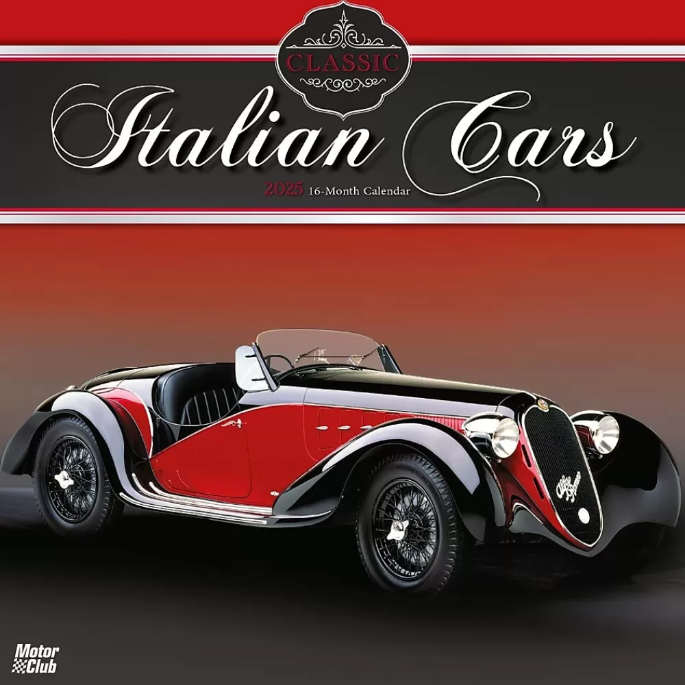 BrownTrout 2025 Calendars<2025 Brown Trout Motor Club Classic Italian Cars 12" x 12" Monthly Wall Calendar (9781975476076)