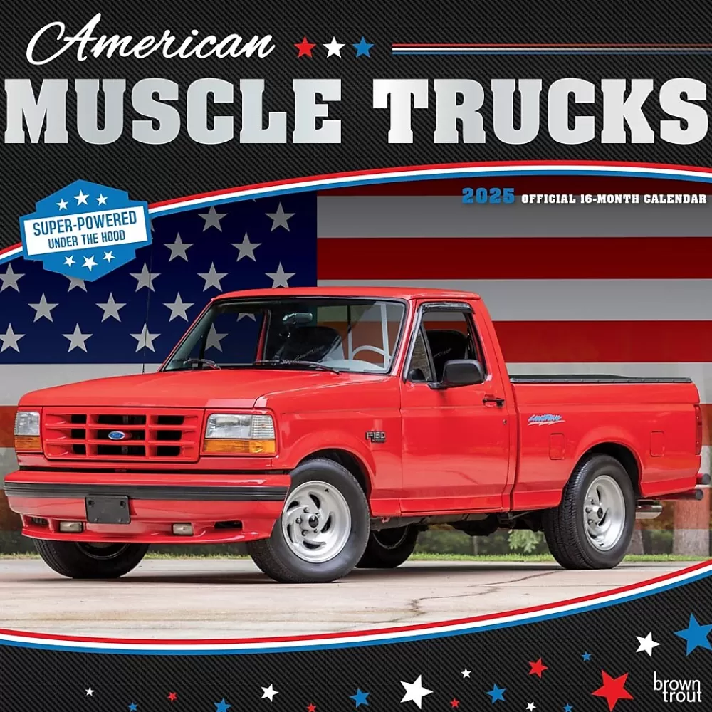 BrownTrout 2025 Calendars<2025 American Muscle Trucks 12" x 12" Monthly Square Wall Calendar (9781975479893)