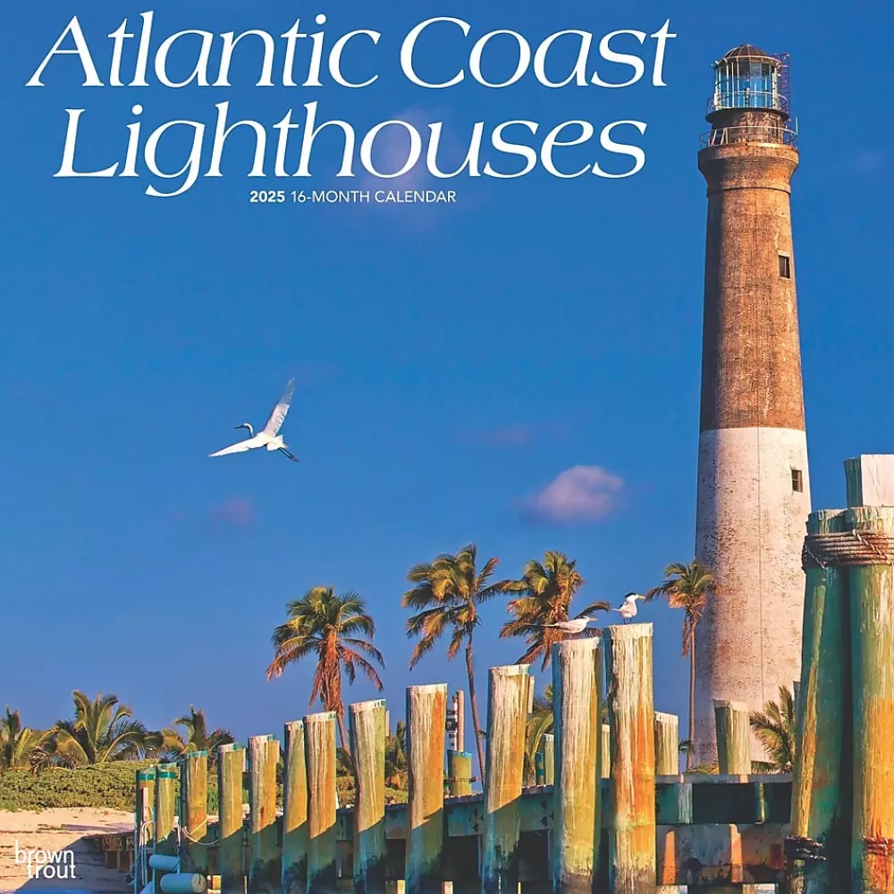 BrownTrout 2025 Calendars<2025 Atlantic Coast Lighthouses 12" x 12" Monthly Wall Calendar (9781975475079)