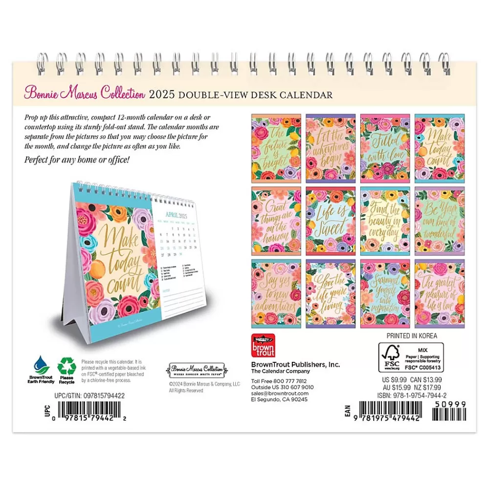 BrownTrout 2025 Calendars<2025 Bonnie Marcus 7.5" x 6" Monthly Desk Calendar (9781975479442)